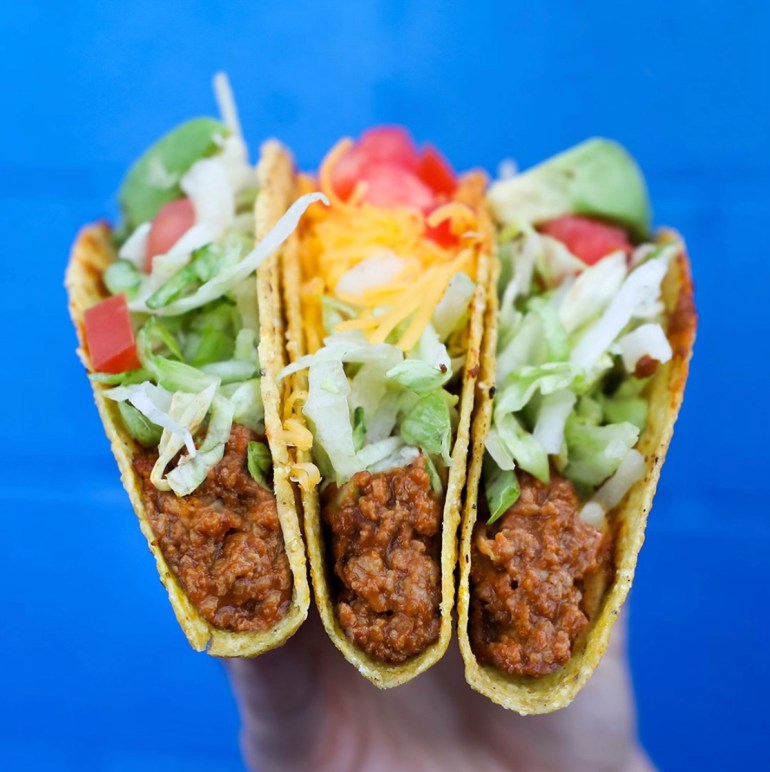 beyond meat, vegan, meat, tacos, del taco